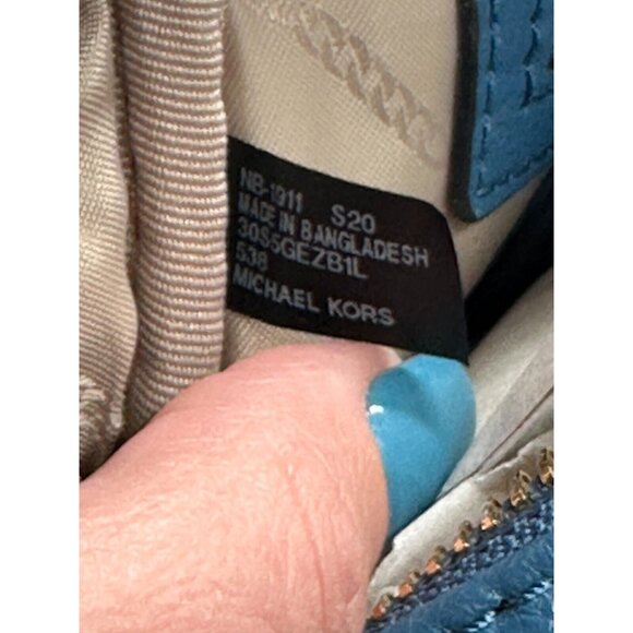 Michael Kors Rhea Zip Medium Leather DK Chambray Backpack with Tag - Picture 16 of 16